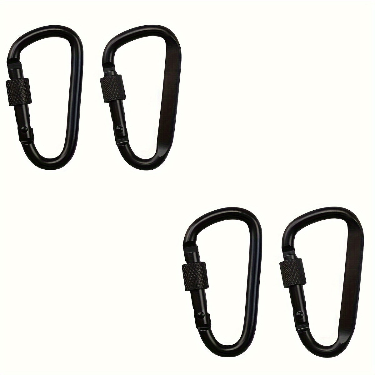 4pcs Metal Keychain Buckle Anti Rust Carabiner For Hammock Hiking Camping