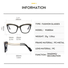 Women Cat Eye Light Blocking Glasses Anti Eyestrain
