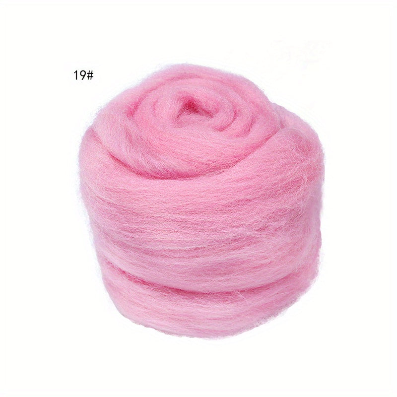 11 lb 50g Pink Felting Wool Fibre Felt Craft Toys DIY Needle Craft Mater