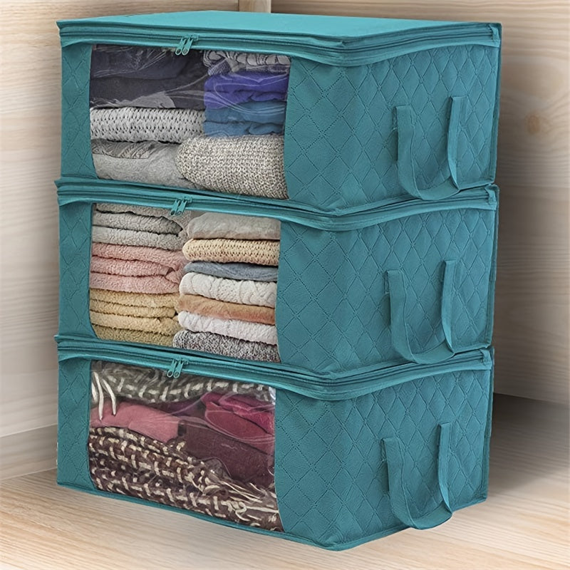 Large Capacity Clothes Storage Bag Foldable Zipper Organizer