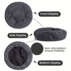 Plush Washable Dog Bed Soft Donut Bed Sleeping Mat