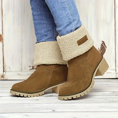 Fluffy Fur Lined Snow Boots Non slip Medium Tube Women's Boots