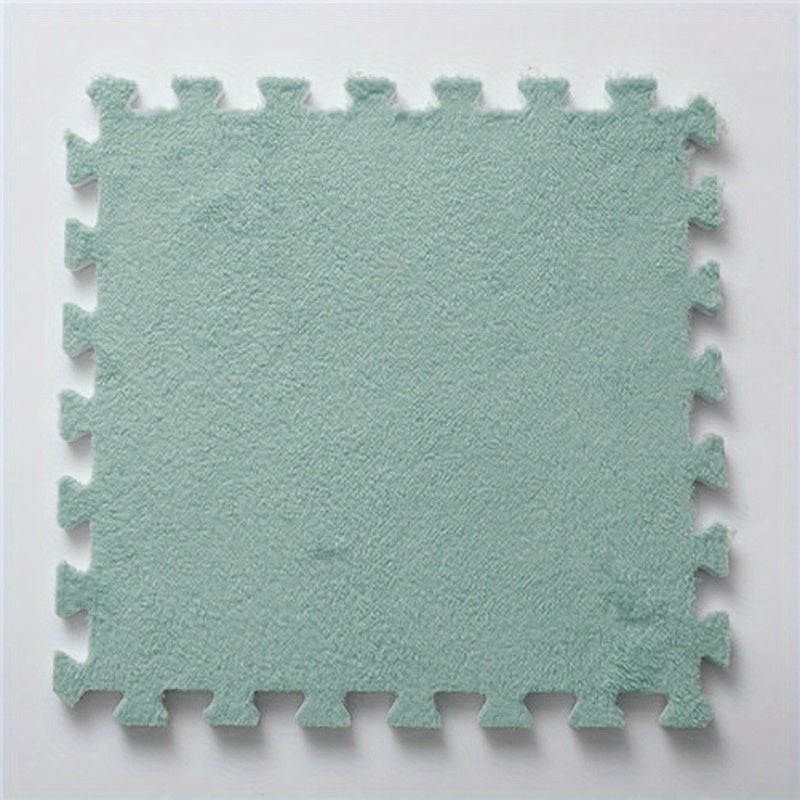 10pcs Plush Puzzle Foam Floor Mat - Comfort & Anti Slip Protection
