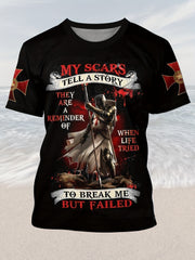 Soldier Pattern Print Men's Short Sleeve Comfy T-Shirt Graphic Tee
