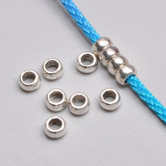 50-100pcs 3x5mm Alloy Spacer Beads for DIY Jewelry, Hole 2.5mm