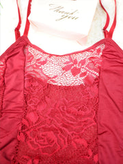 Plus Floral Mesh Striped Semi Sheer Cami Teddy Bodysuit
