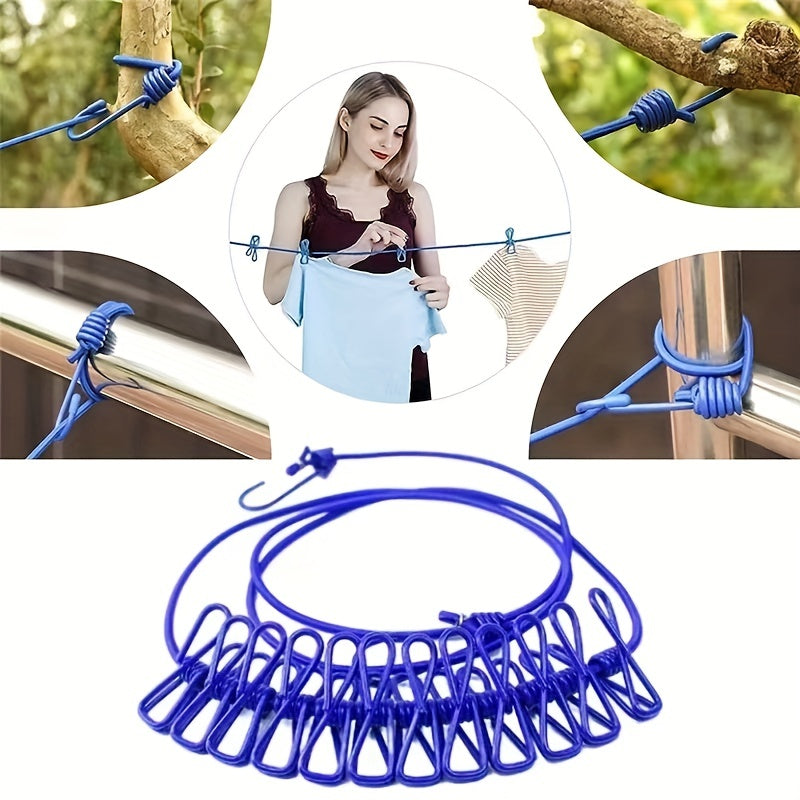 12 Clothespins Clothesline for Balcony Yard Home