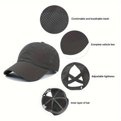 Women's Ponytail Baseball Cap Quick Drying Sun Visor Hat