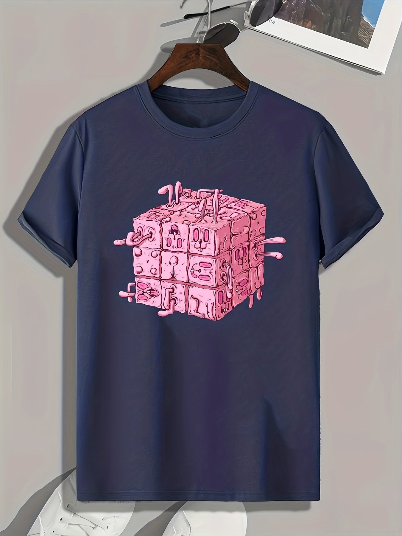 Cube Print Men's Graphic T shirt Casual Comfy Tees For Summer