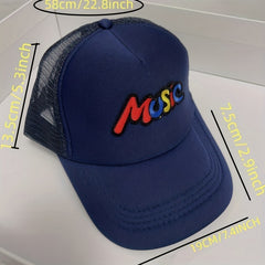 MUSIC Embroidery Couple Trucker Hat Baseball Cap