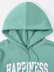 Women's Plus Letter Print Hoodie & Joggers Set