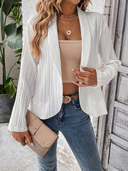 Ribbed Long Sleeve Shawl Collar Blazer