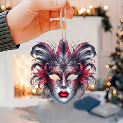 7pcs Ball Mask Wooden Charms Carnival Party Decorations Supplies