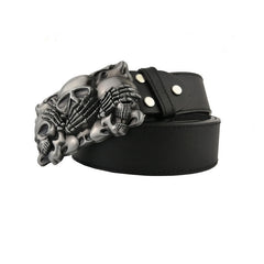 Skull Metal Belt Jeans Accessories With Leather Belt for Men and Women