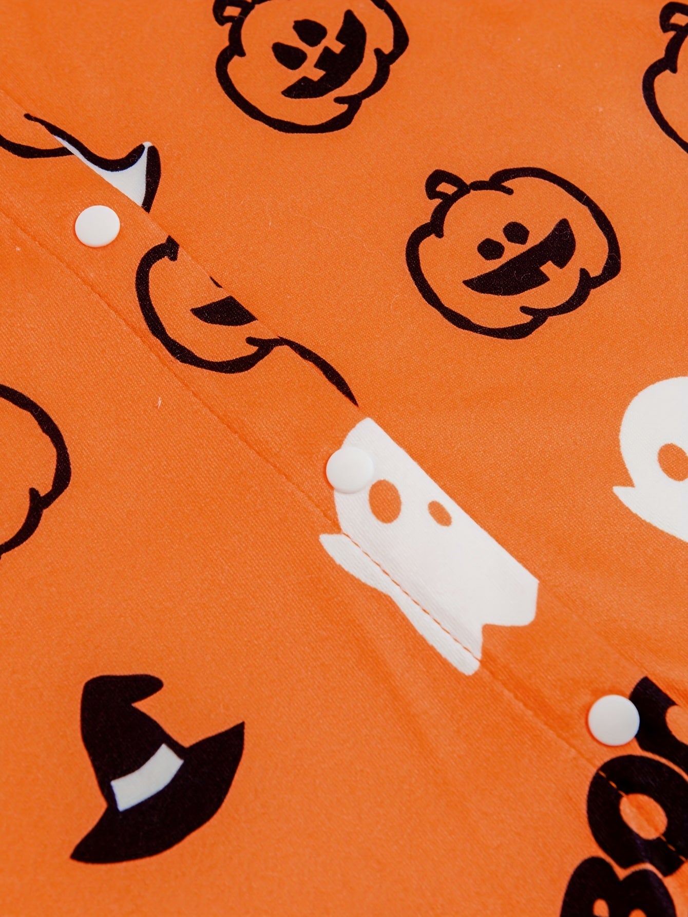 Unisex Baby Halloween BOO Letters Pumpkin Head Ghost Printed Jumpsuit