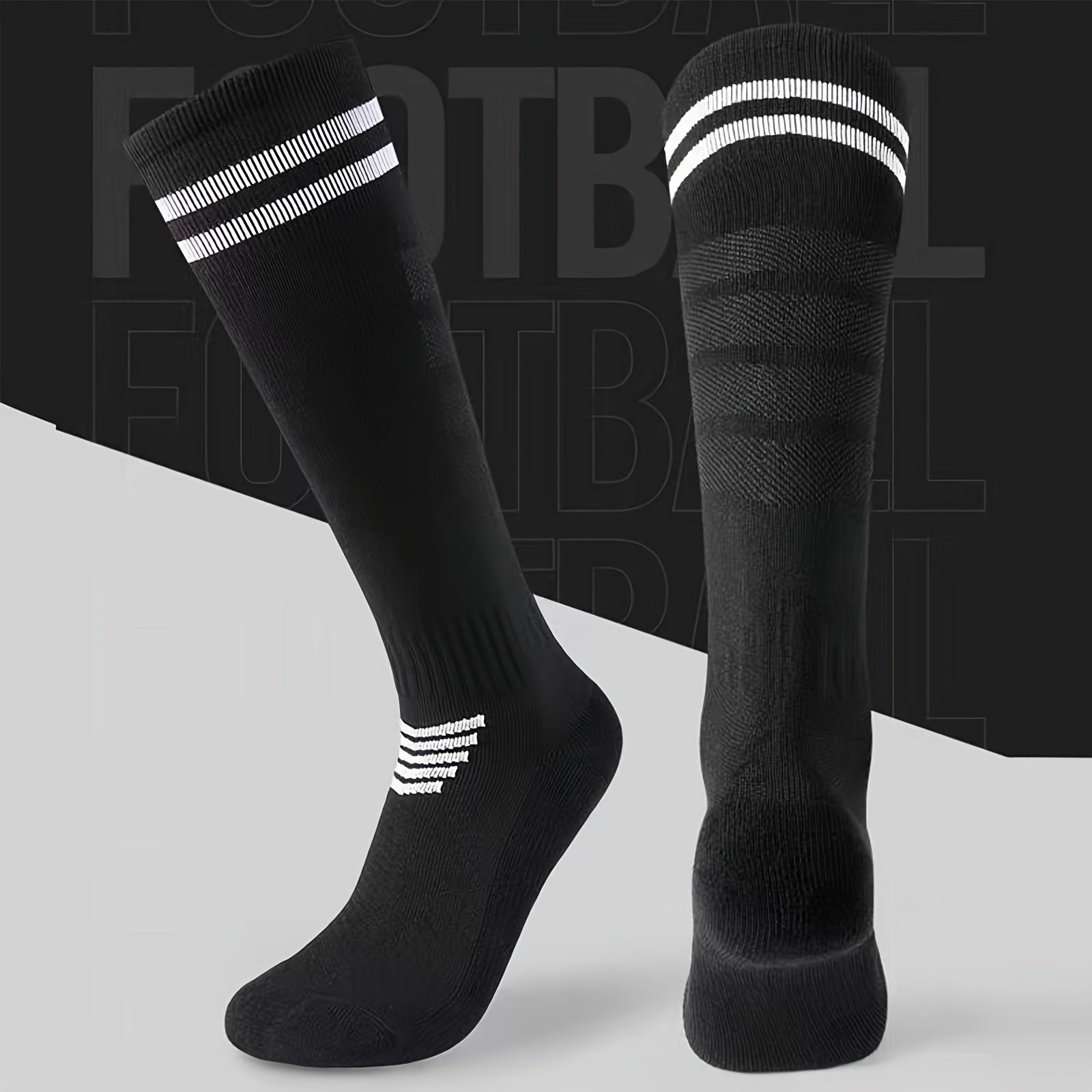 Breathable Anti Slip Soccer Socks with Thick Towel Bottom - Size US 6-10