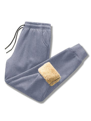 Men's Thickened Wool Warm Knit Drawstring Cropped Pants
