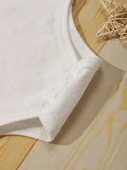 Baby Girls I m Print Romper Short Sleeve Cotton Bodysuit for Summer