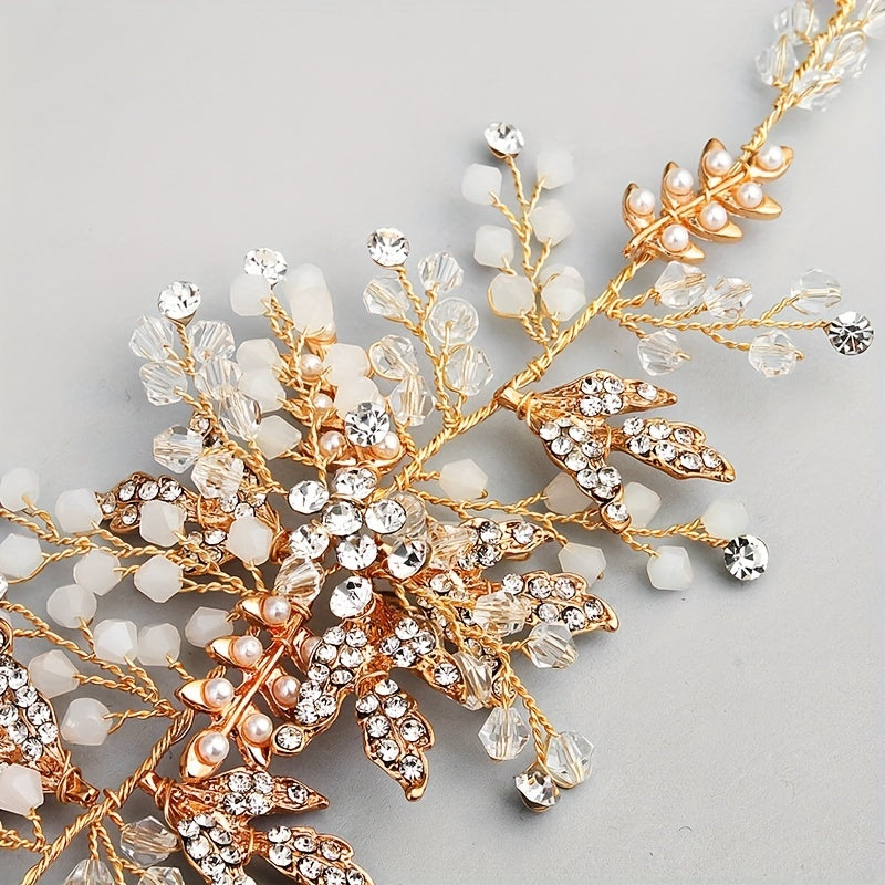 Rhinestone & Faux Pearl Hair Band Bridal Headband Vintage Hair Accessory