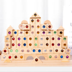 Colorful Gemstone Wooden Building Blocks Toy for Kids