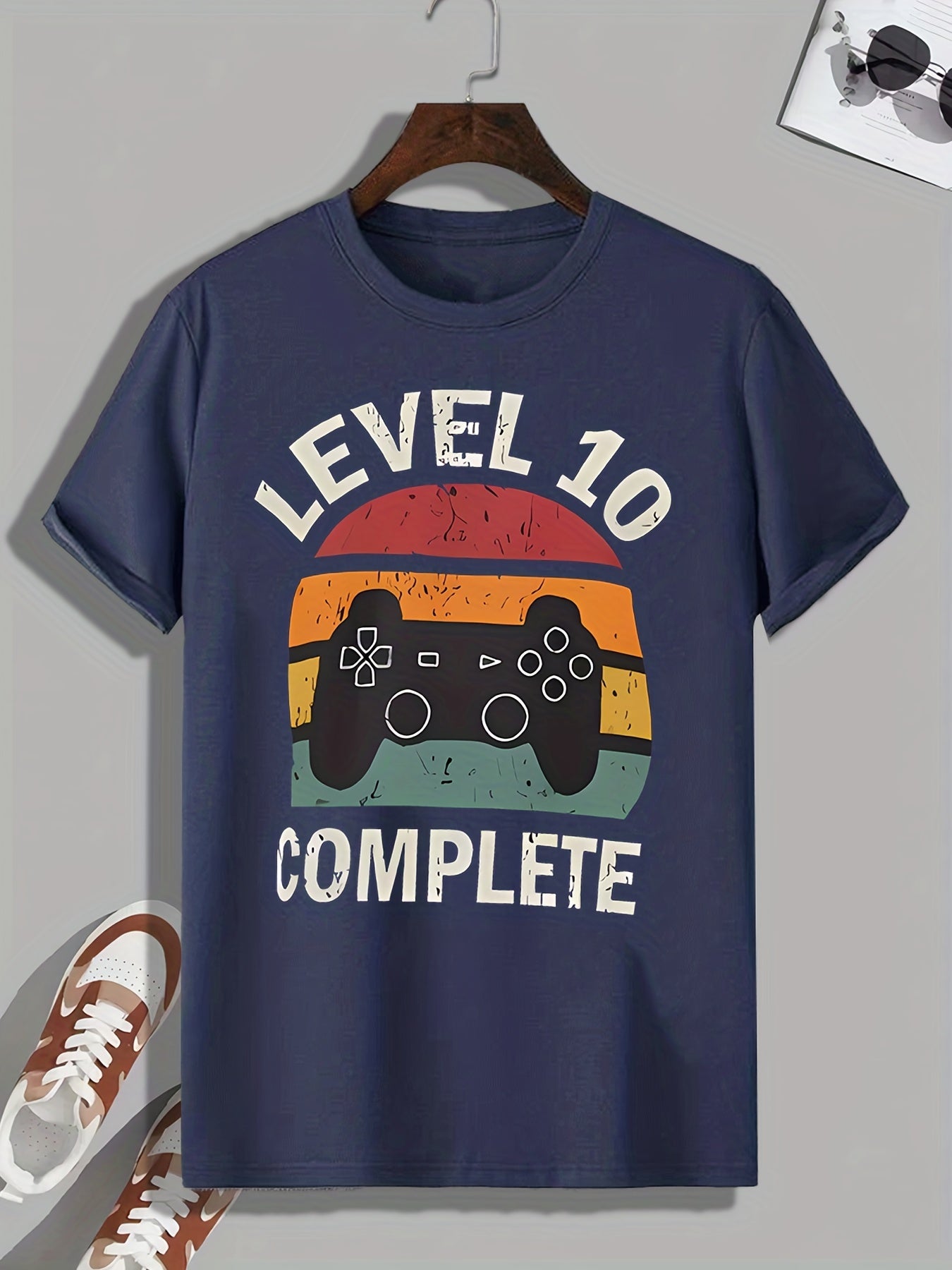 Men's Vintage Game Controller Print T shirt Active Tee