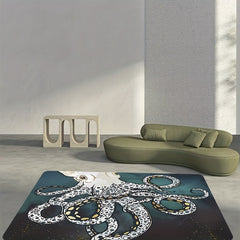 Octopus Pattern Kitchen Rug Bathroom Rug Non-Slip Waterproof Floor Mat