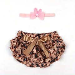 Baby Shorts Cashew Flower Pattern Satin PP Pants Set
