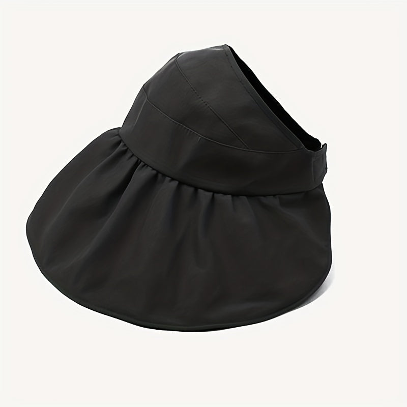 Double Layer Ponytail Visor Hat UV Protection Beach Travel Sun Hat