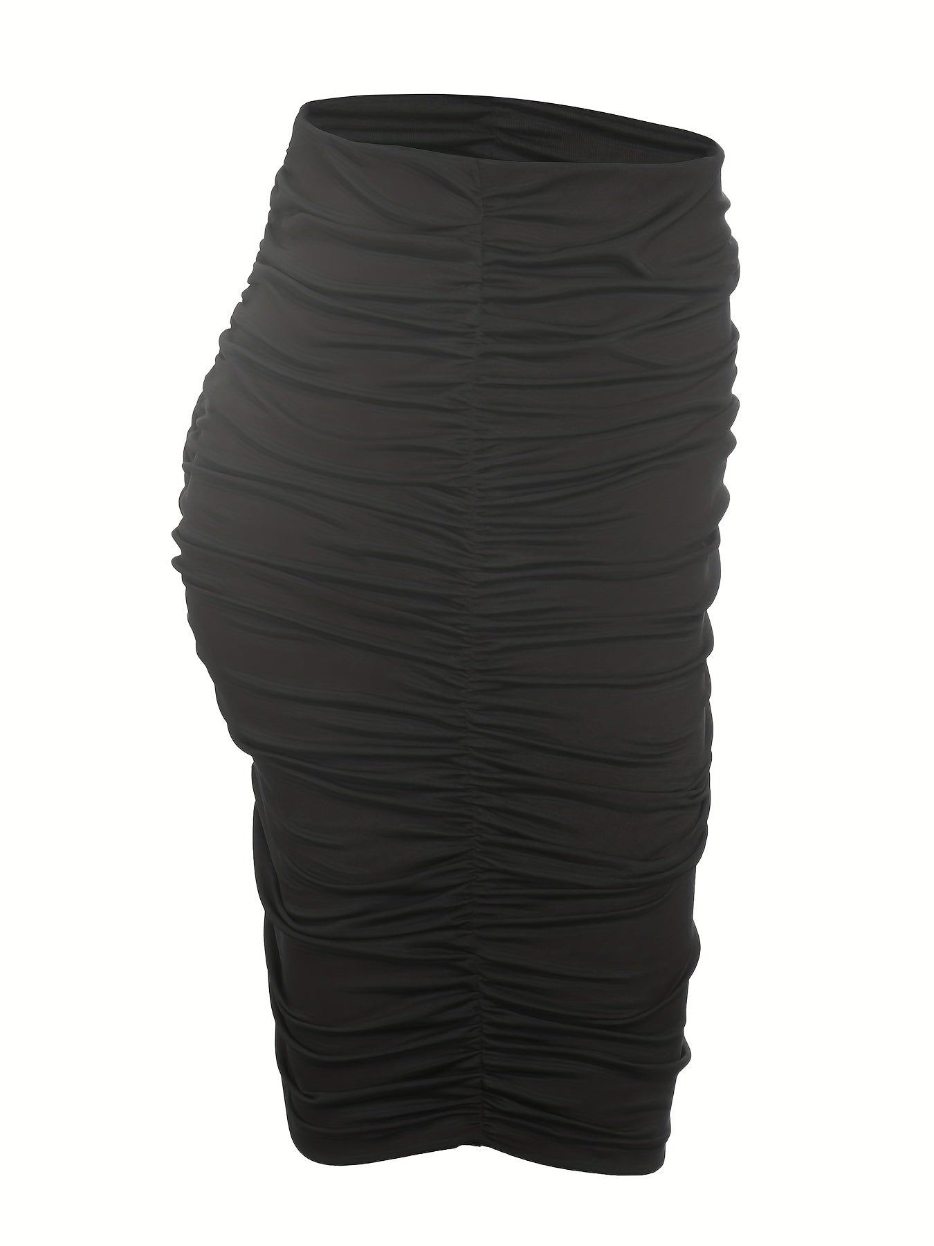 Solid Slim Ruched Mini Skirt Casual Every Skirt