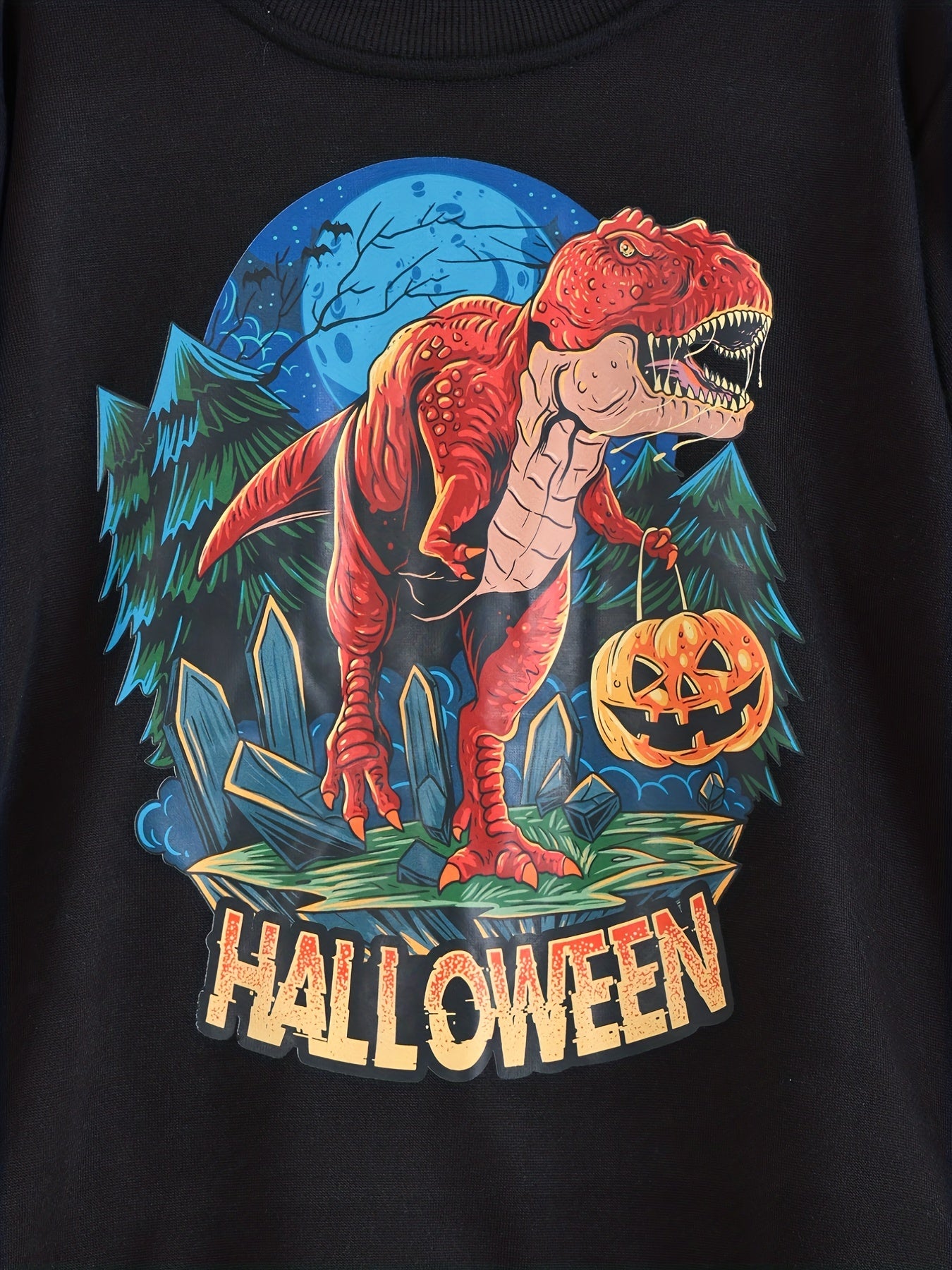 Boy's Dino Graphic Sweatshirt for Halloween