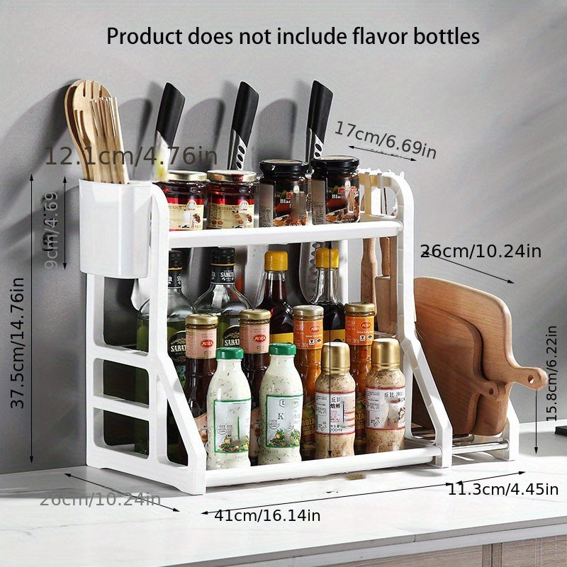 2 Tier Spice Rack Organizer for Kitchen Countertop Storage