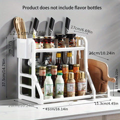 2 Tier Spice Rack Organizer for Kitchen Countertop Storage