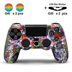 PS4 Controller Skin Camo Pattern Silicone Case Soft Rubber Cover
