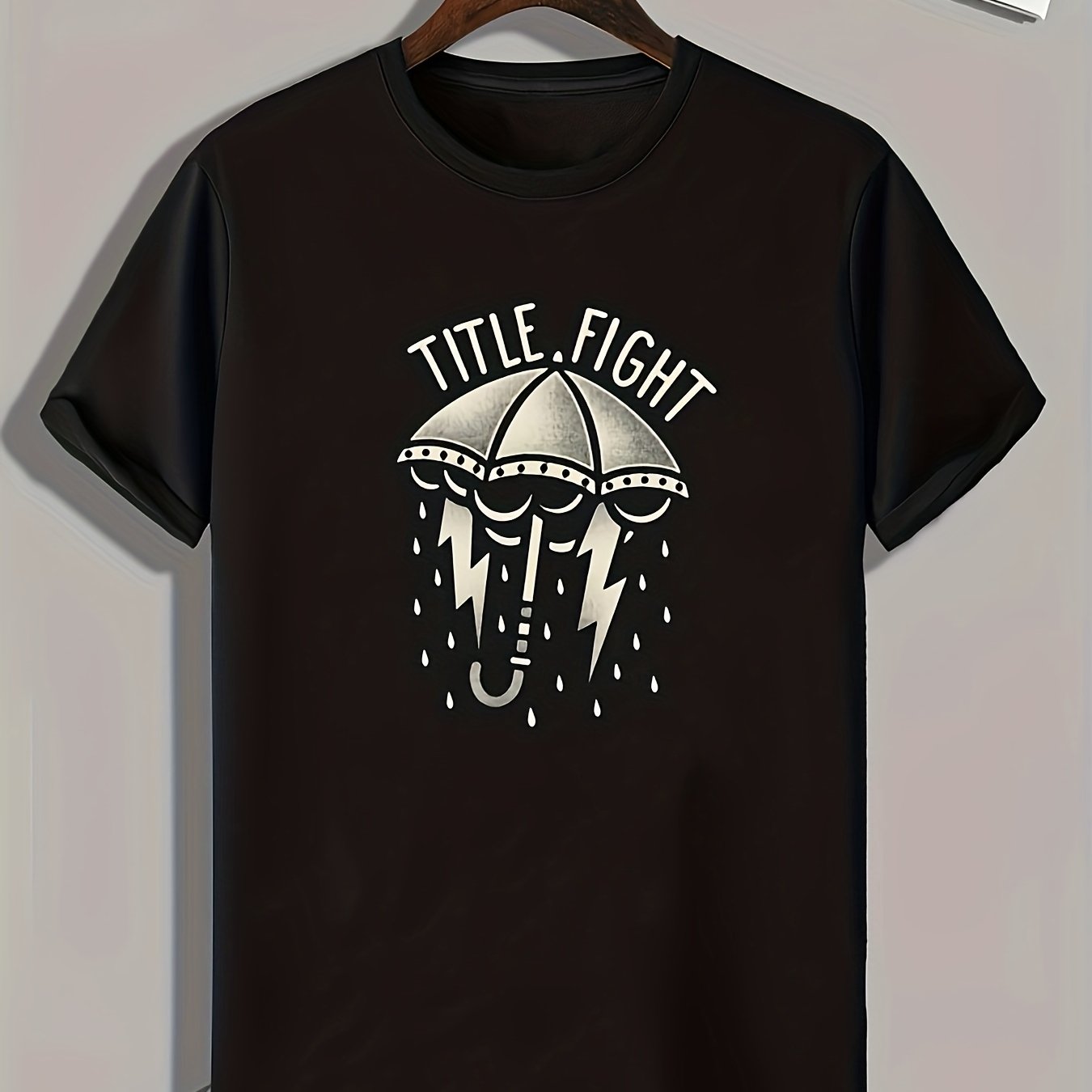 Men's Umbrella Print Graphic T-shirt for Summer