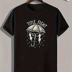 Men's Umbrella Print Graphic T-shirt for Summer