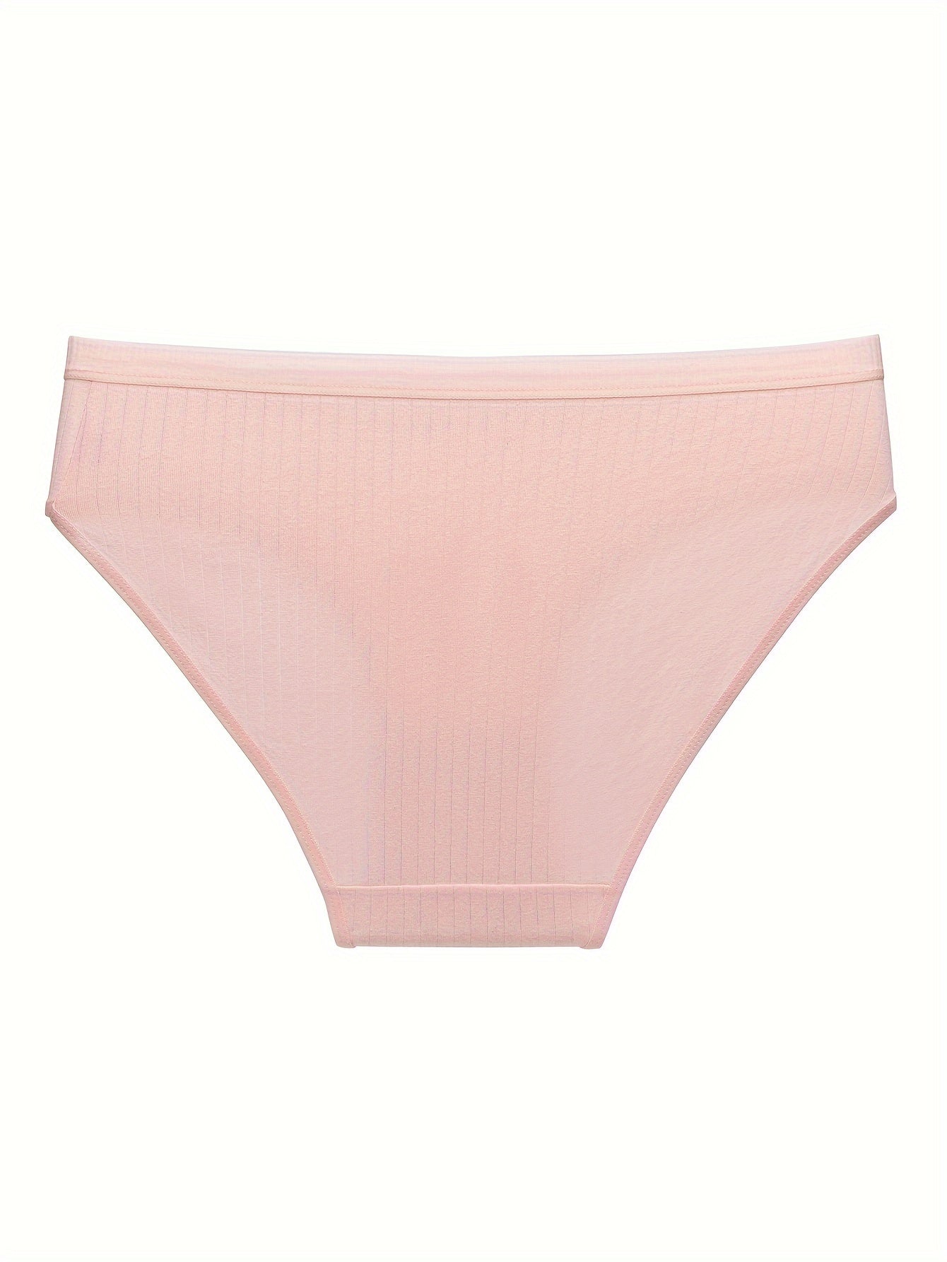 6 Pack Women's Plus Size Ribbed Mid Waisted Comfort Soft Briefs Set