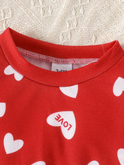 Baby Girl Love Print Pullover Sweater Long Sleeve Christmas Blouse