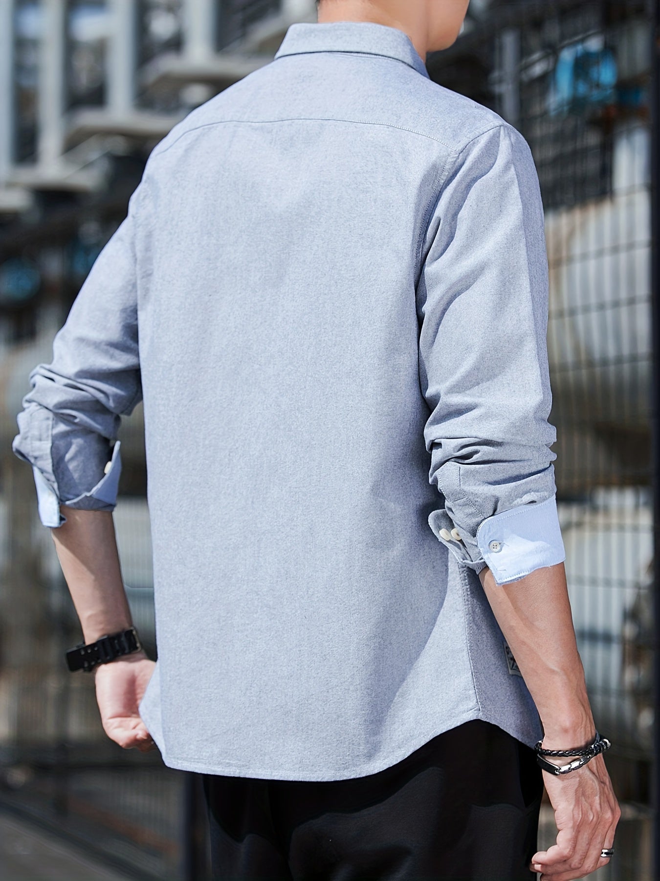Men's Formal Button Up Shirt with Chest Pocket