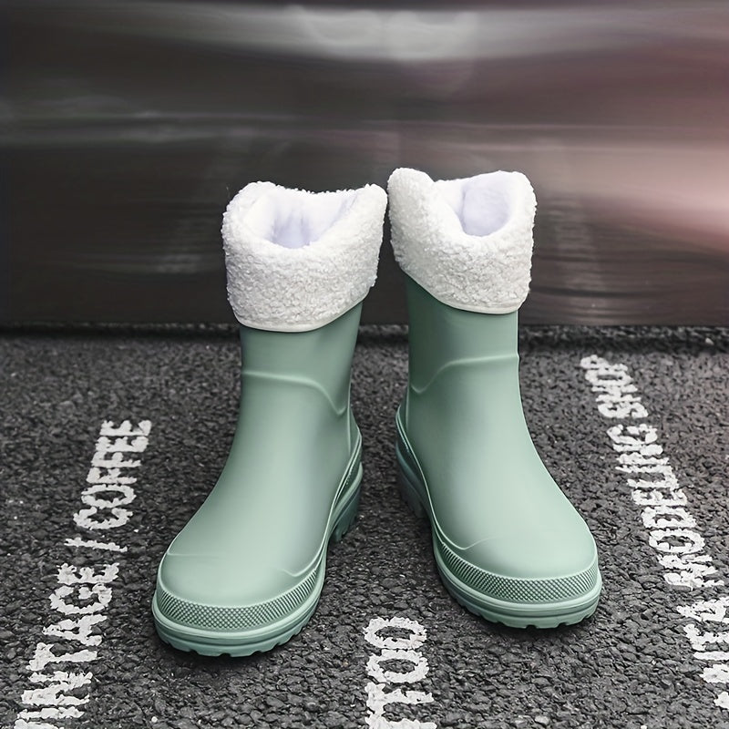 Women's Non-slip Warm Rain Boots Waterproof Outdoor Short Boots