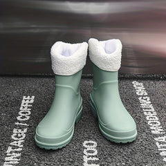 Women's Non-slip Warm Rain Boots Waterproof Outdoor Short Boots