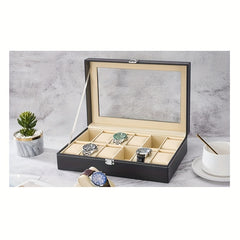 12 Slot PU Leather Watch Storage Box