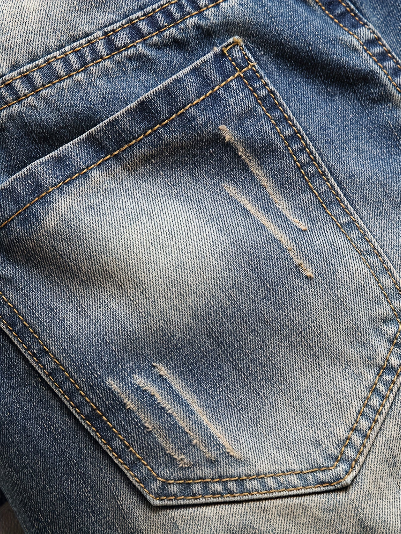 Men's Distressed Washed Denim Shorts for Summer
