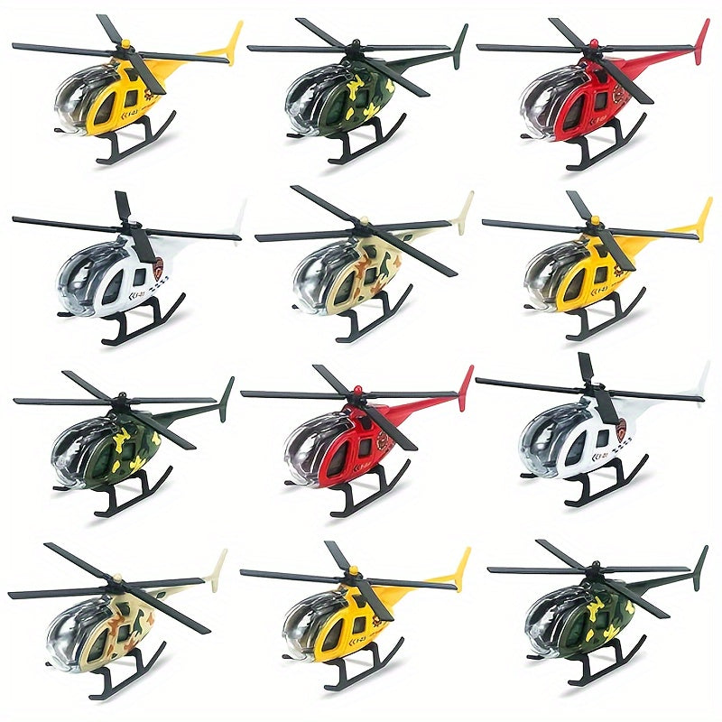 Mini Helicopter Alloy Model Toy Desktop Decoration Fun Health Material