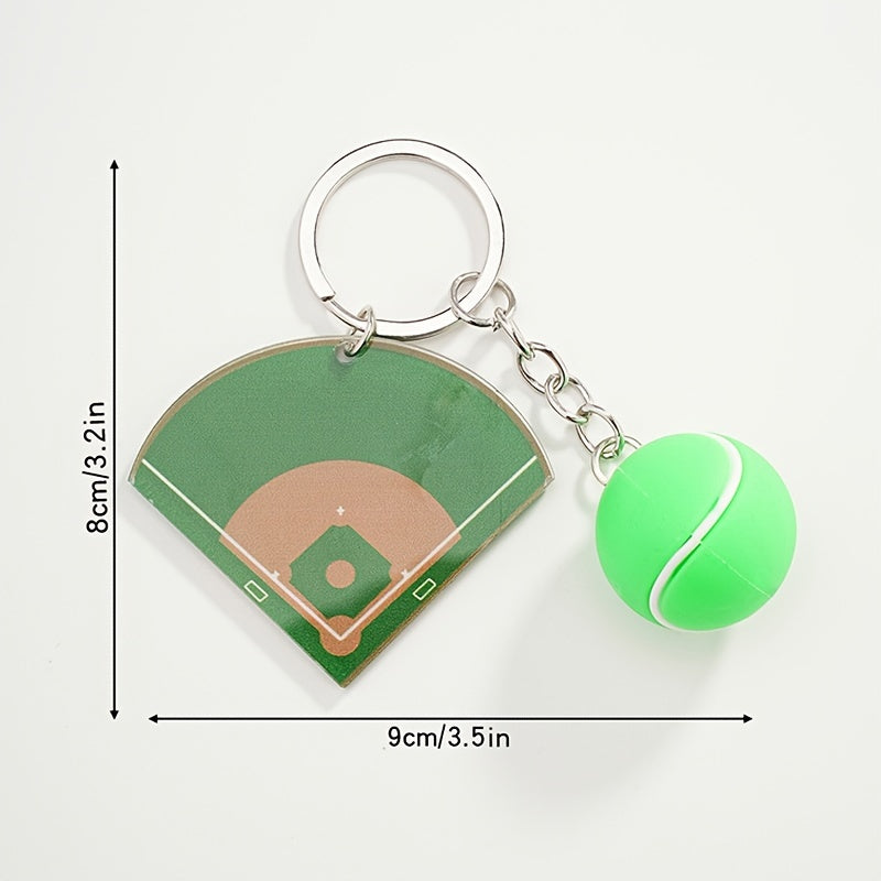 Baseball Field Pendant Keychain for Keys Backpacks Wallets