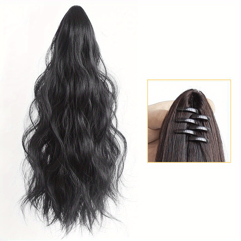 40 64cm Long Curly Wavy Ponytail Extensions Claw Clip In Hair Extensions