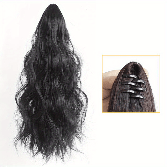 40 64cm Long Curly Wavy Ponytail Extensions Claw Clip In Hair Extensions