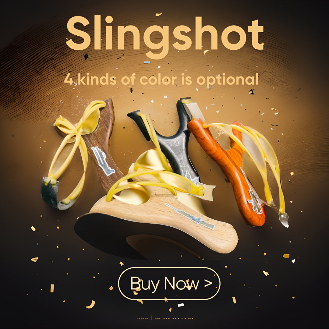 Wooden Slingshot Toy for Outdoor Play with Rubber Band