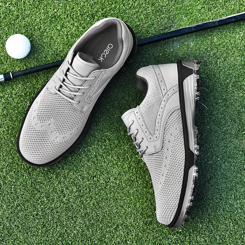 Men's Detachable 9 Spikes Golf Shoes Lace Up Sneakers
