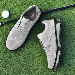 Men's Detachable 9 Spikes Golf Shoes Lace Up Sneakers
