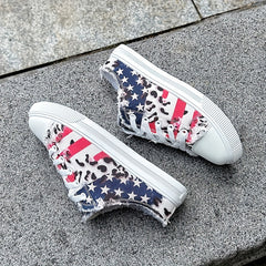 Women's Stars & Striped Lace Up Canvas Shoes Lightweight Casual Shoes